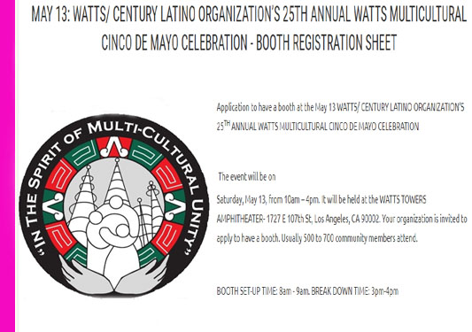 cinco de mayo correspondence for the festival in watts